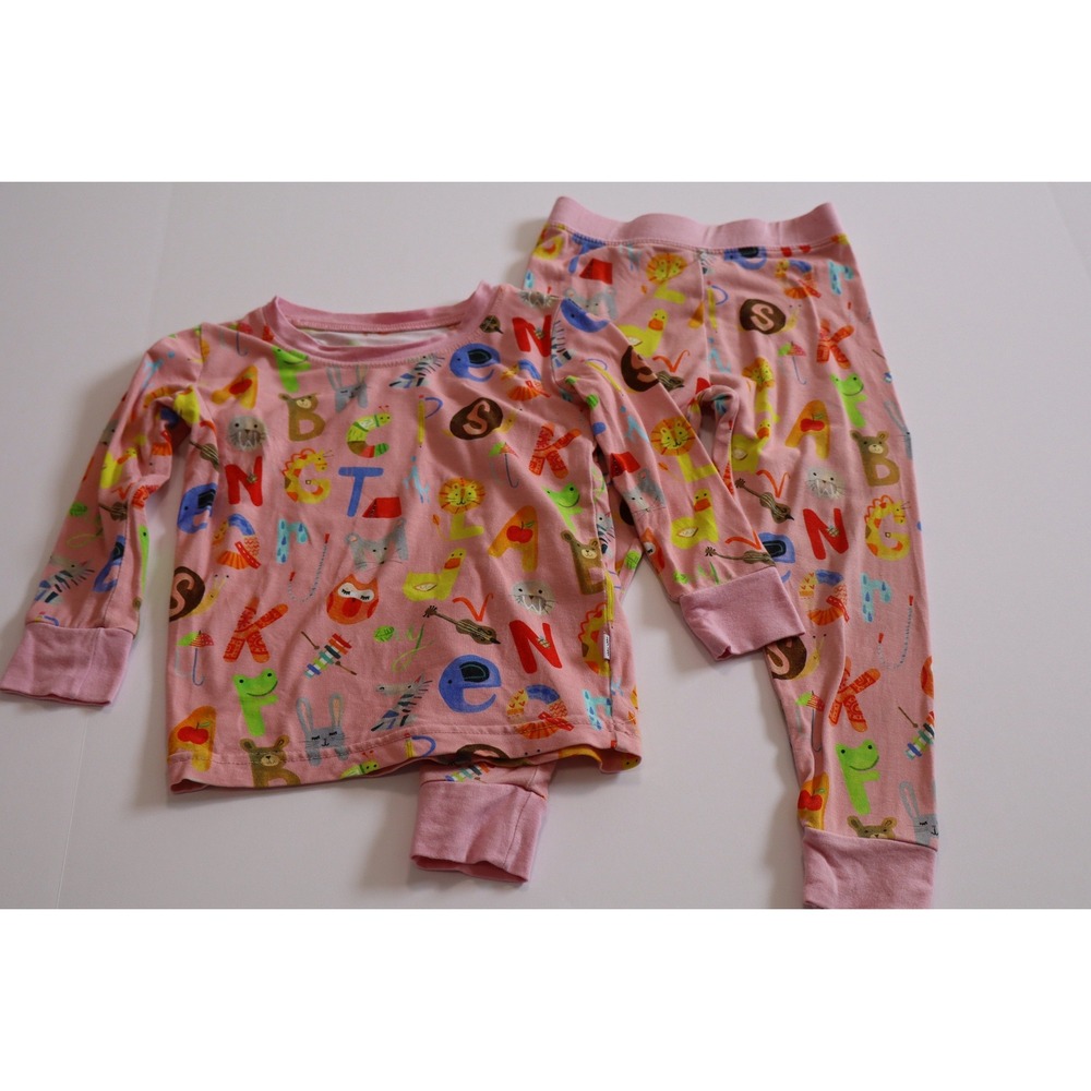 Little Sleepies Animal Alphabet Bamboo Pajama Set Pink 12-18 Months
